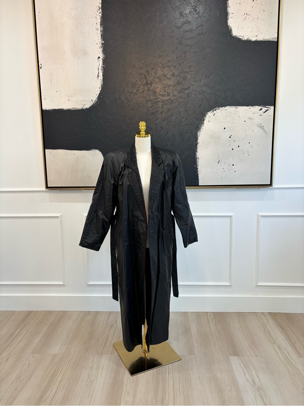 Vintage Black leather Coat